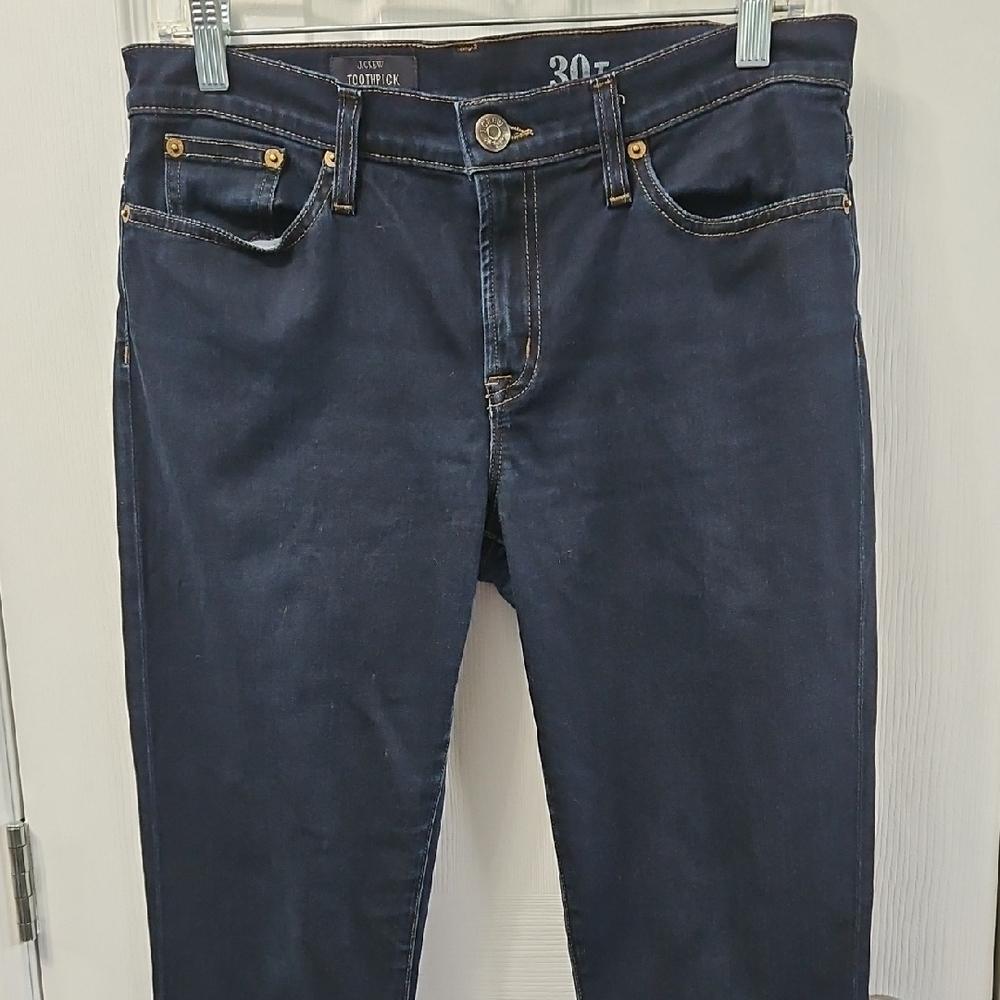 J.Crew Toothpick Tall Ankle Jeans Size 30 Color Dark Blue